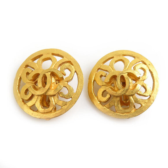 CHANEL Gold Coco Mark Earrings - Picture 1 of 5